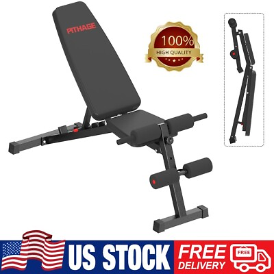 #ad Foldable Dumbbell Bench Weight Training Fitness 5 Incline Adjustable Workout Gym $69.99