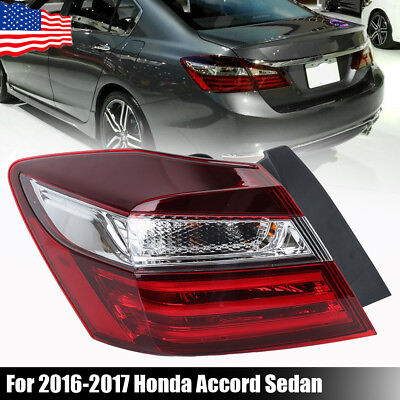 #ad Driver Tail Light For 16 17 Outer Left Rear For Honda Accord Sedan W side Lights $70.68