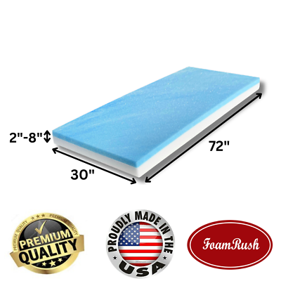 #ad FoamRush Bunk 30quot; x 72quot; Cooling Gel Memory Foam RV Mattress Medium Firm USA $235.97