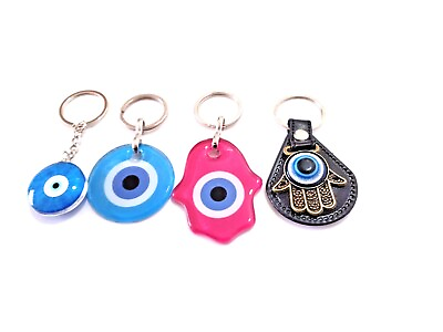#ad Leather Key Holder Ring Hamsa Eye Round Free Shipping There is a Coupon $15.00