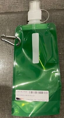 #ad 16 OZ. Green Reusable Drinking Pouch With Clip FREE SHIPPING $7.74