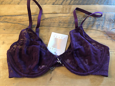 #ad Savage Fenty Not Sorry Half Cup Lace Bra 32D Late Night Purple NWT $12.99