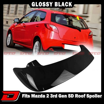#ad 2008 2014 Fit For Mazda 2 Hatchback 5DR K Rear Roof Visor Spoiler Paint Black $235.00
