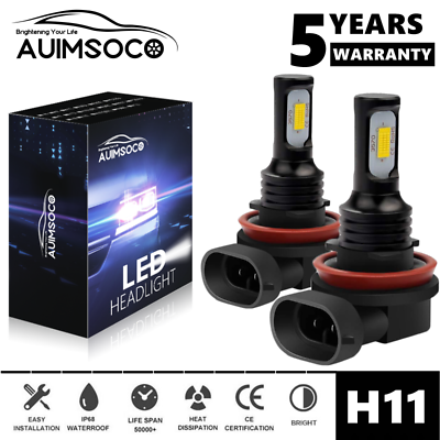 H11 LED Headlight Super Bright Bulbs Kit 6000K White 330000LM HIGH LOW BEAM $13.99