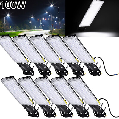 #ad 10X100W Watt Commercial LED Street Light Outdoor Garden Yard Road Lamp Spotlight $167.99