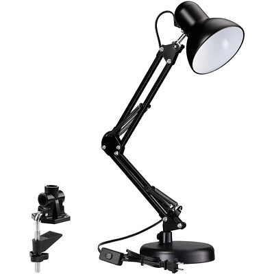 #ad LED Architect Desk Lamp with adjustable clamp Black $17.78