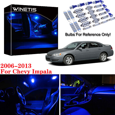 #ad 12Pcs Blue LED Light Interior Package kit For 2006 2013 Chevy Impala Free Tool $12.40