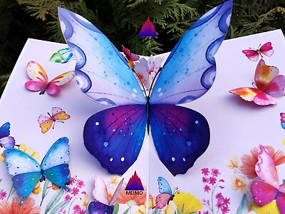 #ad 3D Pop Up Greeting Card Butterflies Flower Birthday Mother Love Anniversary Gift $9.95