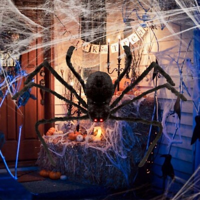 #ad Halloween Giant Spider Halloween Yard Decor Fake Large Hairy Spider Props $7.95