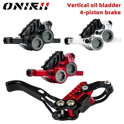 #ad 4 Piston Vertical Cylinder MTB Hydraulic Disc Brake Bicycle for Cable Layout $122.26