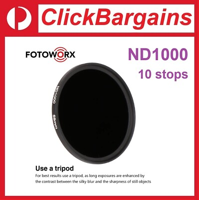 #ad Fotoworx 62mm ND1000 Neutral Density Camera Lens Filter ND 1000 62 mm Canon Sony AU $42.00