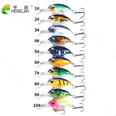 #ad 10Pcs 6cm 6.2g Bait Fishing Lure Floating Minnow Lures Artificial Lure 6# Hooks $36.47