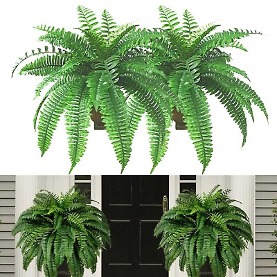 #ad 2 Bundles 23quot; Artificial Plants Fake Boston Fern Greenery Outdoor UV Resistant $8.99