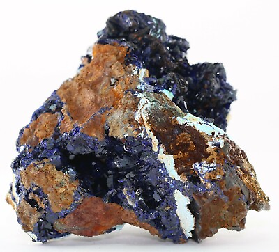 #ad Sparkling Azurite on Chrysocolla Multiple crystals Sepon Mine Laos COA 3797 $74.95