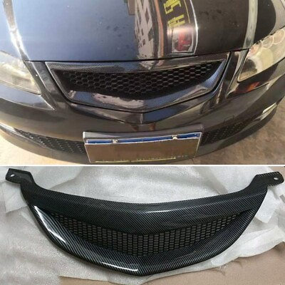 #ad For Mazda 3 2006 2012 Racing Grill Bumper Honeycomb Front Grille Carbon Pattern $187.00