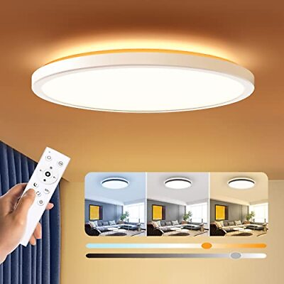 #ad Dimmable LED Flush Mount Ceiling Light Fixture with Remote Control $46.16