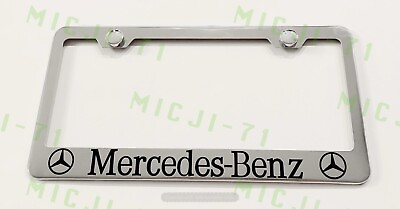#ad Mercedes Benz With Logo Stainless Steel License Plate Frame Holder Rust Free $9.90