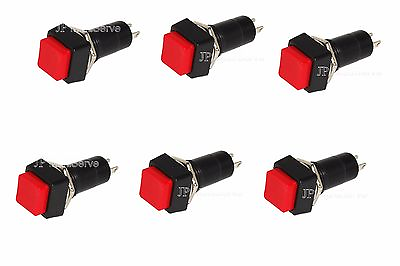 6 OFF ON SPST Square Red Momentary Push Button Switches $3.99