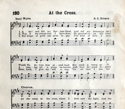 #ad 1890 Sheet Music At The Cross Christ Victorian Gospel Hymns 7.75 X 5quot; $4.90