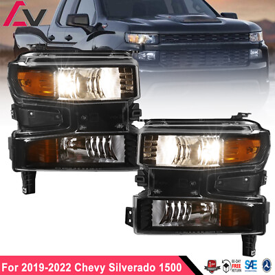 #ad Headlights For 2019 2020 2021 2022 Chevy Silverado 1500 Turn Signal Front Lamps $363.99