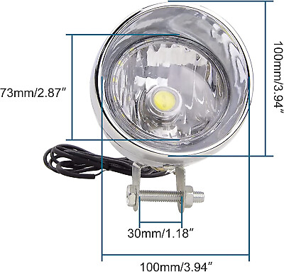 #ad 12V MINI CHOPPER FRONT HEAD LIGHT GREAT QUALITY Lamp With Integrated $18.99