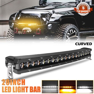 #ad 20000LM 20quot; Projector Upper Curved LED Light Bar Amber White Offroad Fits Jeep $69.60