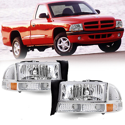 #ad For 1997 2004 Dodge Dakota 1998 2003 Dodge Durango Headlights Chrome Leftamp;Right $66.99