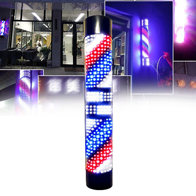 #ad LED Rotating Wall Light Barber Pole Waterproof Salon Barber Pole Shop Sign Light $26.25