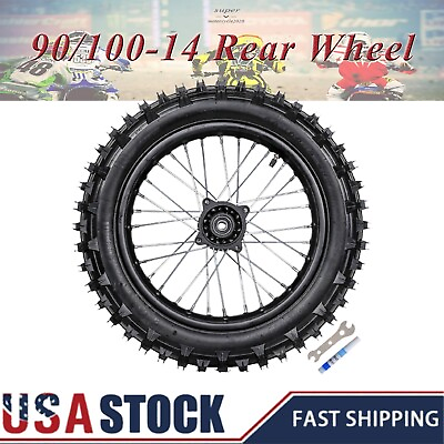 #ad 90 100 14 Rear Wheel Rim Tire For Dirt Pit Bike Suzuki RM80 RM85 Taotao Coolster $119.55