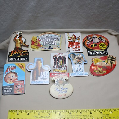 #ad Lot of 10 Vintage Movie amp; DVD Promotional Buttons Flair Wal*Mart lot BB1 $15.00