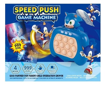 #ad Sonic Pop Push it Game Controller Sensory Fidget Toy Electronic Whack Mole Blue $14.99