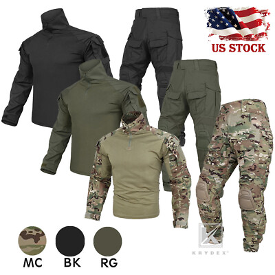 #ad KRYDEX G3 Combat Uniform Tactical BDU Tops amp; Trousers w Elbow Pads amp; Knee Pads $39.95