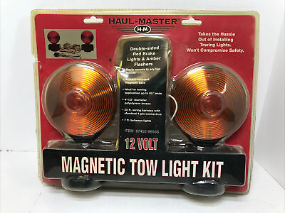 NEW Haul Master Magnetic Tow Light Kit 12V Double Sided Red Brake Amber Flashers $25.00