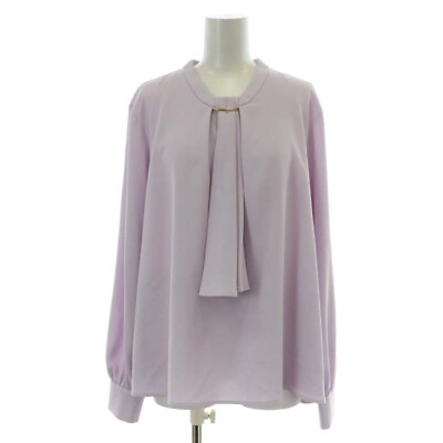 #ad Plst Bowtie Blouse Shirt Pleated Long Sleeve L Purple 12 3108000 Kl Ladies $92.82
