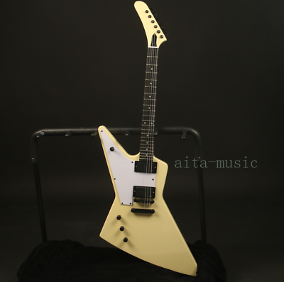 #ad Solid Body Left handed Electric Guitar Cream Yellow 2H Pickups Black Hardware $296.10