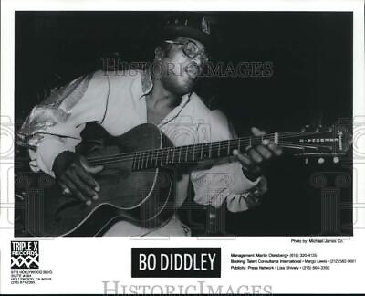 #ad 1989 Press Photo Bo Diddley Ramp;B singer songwriter and musician. pip17744 $17.99