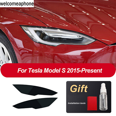 #ad Pre cut Headlights Smoke Paint Protection Vinyl Tint Wrap Film For Tesla Model S $22.09