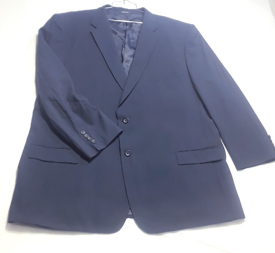 #ad Joseph amp; Feiss Blazer Sport Coat Jacket Mens 52L Navy Blue 100% Wool FREE TIE* $34.30