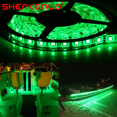 #ad 5M LED Boat Light Deck Green Waterproof 12v Bow Trailer Pontoon Lights Marine US $14.99