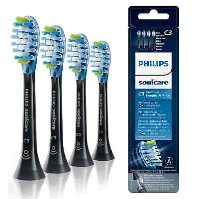 #ad 4 Pack Genuine Philips C3 Premium Plaque Control Brush Heads Black $18.88