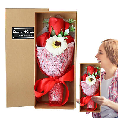 #ad #ad 1* NEW Valentine#x27;s Day Wedding Decor Scented Soap Flower Bouquet With Gift Box $10.82