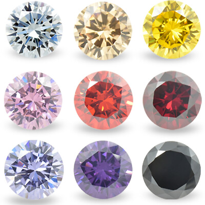 #ad 1.0 10mm 100pcs Round Colors Loose Cubic Zirconia AAAAA CZ stone Gemstone Jewelr $5.98