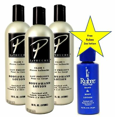 #ad Pierre LaTouche Class 1 Body amp; Hand Lotion 16oz 3pack with Rubee 2oz free $32.99