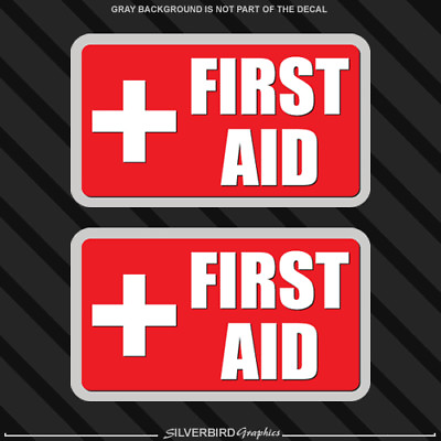 #ad 2x First Aid sticker vehicle emergency sticker decal safety kit vinyl EMT $4.99