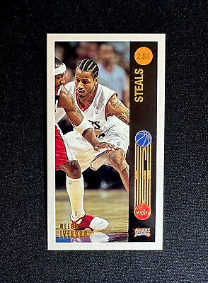 #ad 2001 02 Topps High Topps Allen Iverson #95 Stat Leaders Basketball Card 76ers $4.79