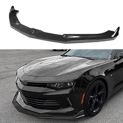 #ad Front Bumper Lip Carbon Fiber Fits for 2016 18 Chevy Camaro LT LS SS ZL1 Style $90.00