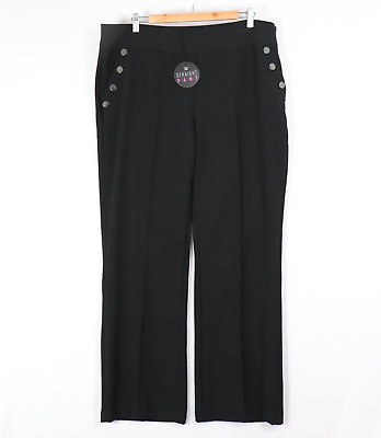 #ad NEW Crossroads Womens Pants Plus Size 16 Black Straight Leg Pockets Studs Work AU $39.90
