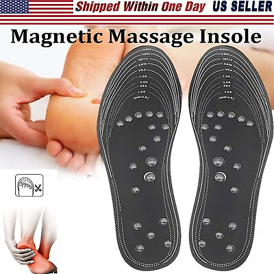 #ad Silicone Shoe Insoles Magnetic Pads Therapy Feet Massage Men Women Foot Pad $7.75