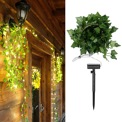 #ad New LED Solar String Lights 32.8ft Green Leaves Vine String Lights Outdoor Decor $13.90