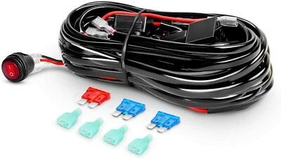 #ad #ad 12ft LED Light Bar Wiring Harness Kit 12V On off Switch Power Relay Blade Fuses $12.99